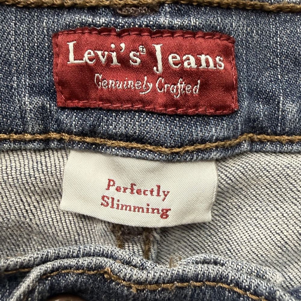 Levis Jeans Womens 8 Blue Medium Wash Wide Leg Perfectly Slimming Denim 80s - Picture 9 of 10